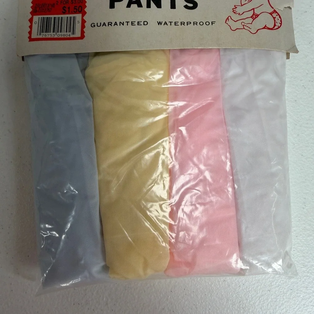 Vintage 70s Baby Large Waterproof Pants Diaper Covers 4 Pack NOS Sealed Taiwan